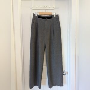 Aquascutum Gray Wool Pants Wide Leg High Rise Wool & Cashmere Size 8